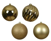 Kerstbal kunststof d14cm licht goud 4st - afbeelding 3