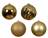 Kerstbal kunststof d14cm licht goud 4st - afbeelding 4