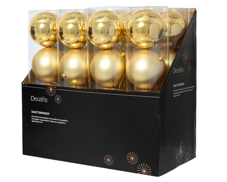 Kerstbal kunststof d14cm licht goud 4st - afbeelding 2