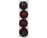 Kerstbal kunststof d14cm obld 4st - afbeelding 1