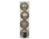 Kerstbal kunststof d14cm parel 4st - afbeelding 1