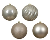 Kerstbal kunststof d14cm parel 4st - afbeelding 2