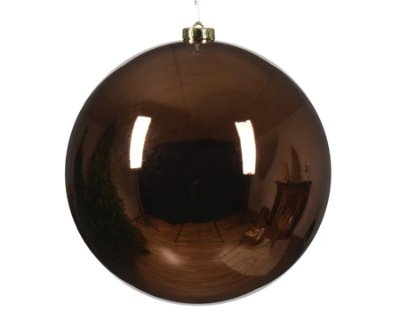 Kerstbal kunststof d20cm espresso - afbeelding 1