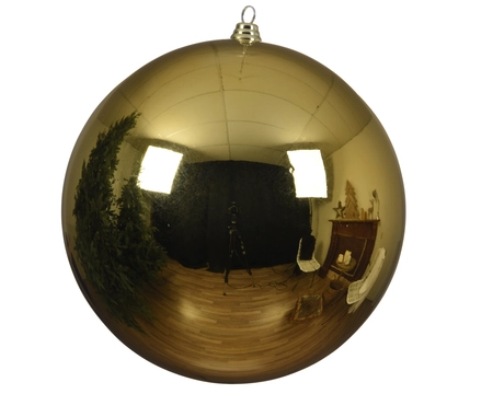 Kerstbal kunststof d25cm licht goud