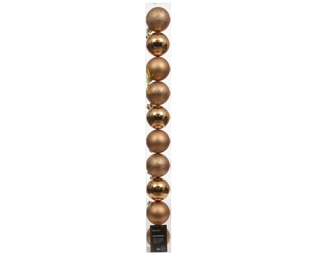 kerstbal kunststof d6cm brandy 10st