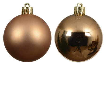 kerstbal kunststof d6cm brandy 12st - afbeelding 2