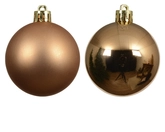 kerstbal kunststof d6cm brandy 12st - afbeelding 2