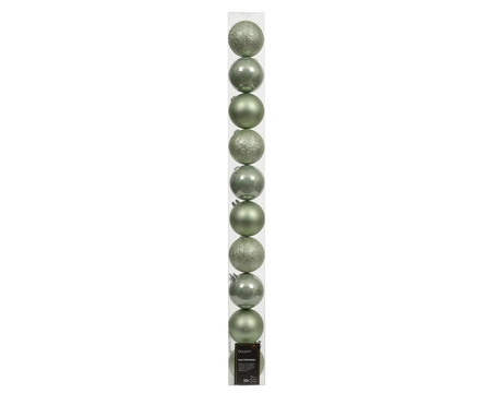 kerstbal kunststof d6cm grn 10st - afbeelding 1