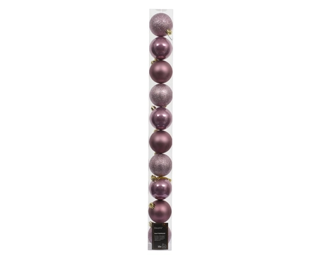 kerstbal kunststof d6cm pnk 10st - afbeelding 1