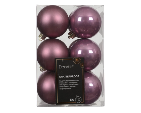 kerstbal kunststof d6cm pnk 12st - afbeelding 1