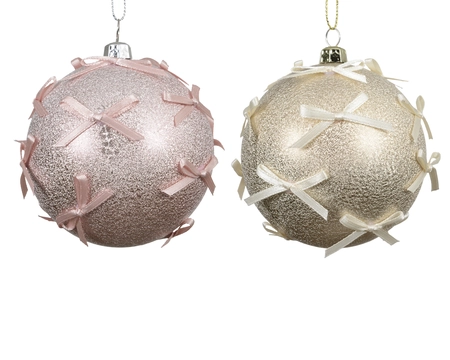 Kerstbal kunststof d8c wit/hldr a2 - afbeelding 1