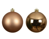 kerstbal kunststof d8cm brandy 6st - afbeelding 2
