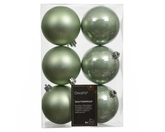 kerstbal kunststof d8cm grn 6st - afbeelding 1