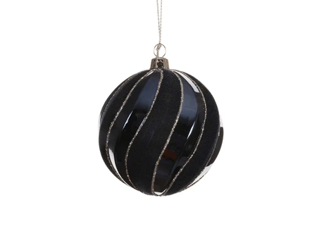 Kerstbal kunststof d8cm nachtblauw - afbeelding 1