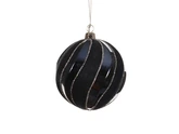 Kerstbal kunststof d8cm nachtblauw - afbeelding 1