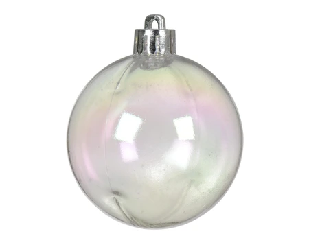 Kerstbal plastic d10cm trnsprnt/irs 4st - afbeelding 2