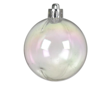 Kerstbal plastic d8cm trnsprnt/iris 6st - afbeelding 2
