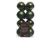 Decoris onbreekbare kerstballen pine green 4 cm - afbeelding 1