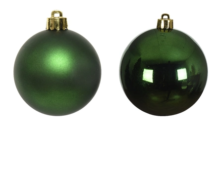 Decoris onbreekbare kerstballen pine green 4 cm - afbeelding 2