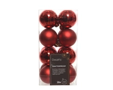 Decoris shatterproof kerstballen kerstrood 4 cm - afbeelding 1