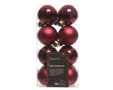Decoris onbreekbare kerstballen oxblood 4 cm