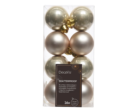 Decoris onbreekbare kerstballen parel 4 cm