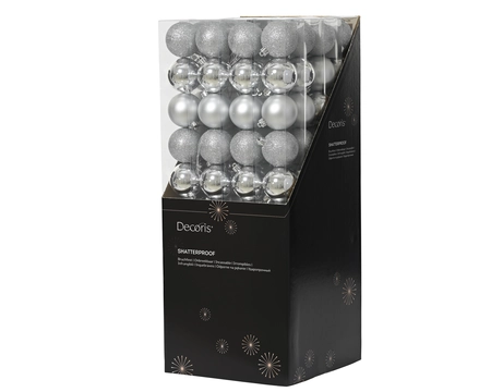 Kerstbal plc d6cm zlvr ass 10st - afbeelding 2