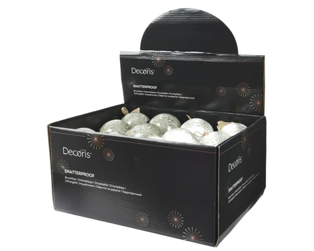 Kerstbal polyfoam d8h9cm wt/grn a2 - afbeelding 2