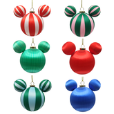 Kerstbal zijde Mickey oren koord assorti 8 cm