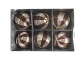 Kerstballen - D10cm Champagne en bruin 6 stuks