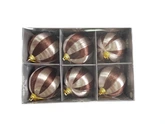 Kerstballen - D6cm Champagne en bruin 6 stuks