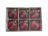 Kerstballen - D6cm Rood en groen 6 stuks