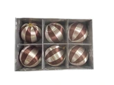 Kerstballen - D8cm Champagne en bruin 6 stuks