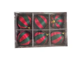 Kerstballen - D8cm Rood en groen 6 stuks