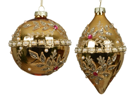 Kerstballen glas d10cm licht goud a2