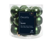 Decoris kerstballen van glas dennengroen 2,5 cm - afbeelding 1