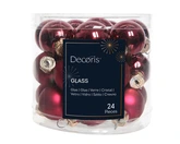 Decoris kerstballen van glas oxblood 2,5 cm - afbeelding 1