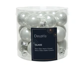 Decoris kerstballen gemaakt van glas winterwit 2,5 cm - afbeelding 1