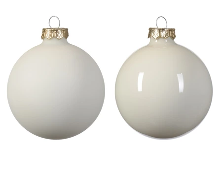 Decoris kerstballen gemaakt van glas wolwit 2,5 cm - afbeelding 2
