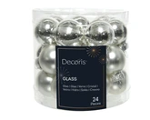 Decoris kerstballen gemaakt van glas zilver 2,5 cm - afbeelding 1