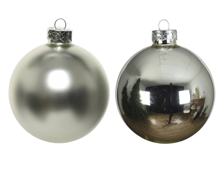 Decoris kerstballen gemaakt van glas zilver 2,5 cm - afbeelding 2