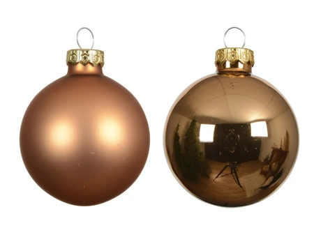 Decoris kerstballen van glas brandy 3,5 cm - afbeelding 2