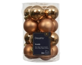Kerstballen glas d3.5cm brandy 16st - afbeelding 1