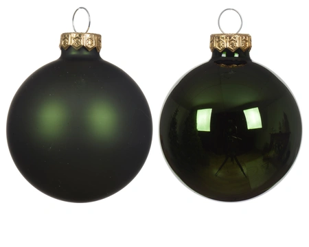 Decoris kerstballen glas dennegroen 3,5 cm - afbeelding 2