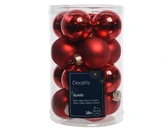 Decoris kerstballen van glas christmas red 3,5 cm - afbeelding 1