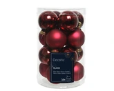 Decoris kerstballen van glas oxblood 3,5 cm - afbeelding 1