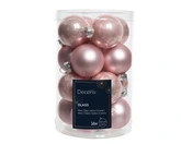 Decoris kerstballen van glas blush pink 3,5 cm - afbeelding 1