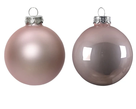 Decoris kerstballen van glas blush pink 3,5 cm - afbeelding 3