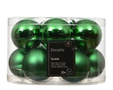 Kerstballen glas d5cm jolly groen 12st - afbeelding 1