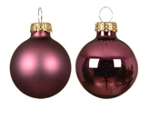 Kerstballen glas d6cm donker roze 10st - afbeelding 3